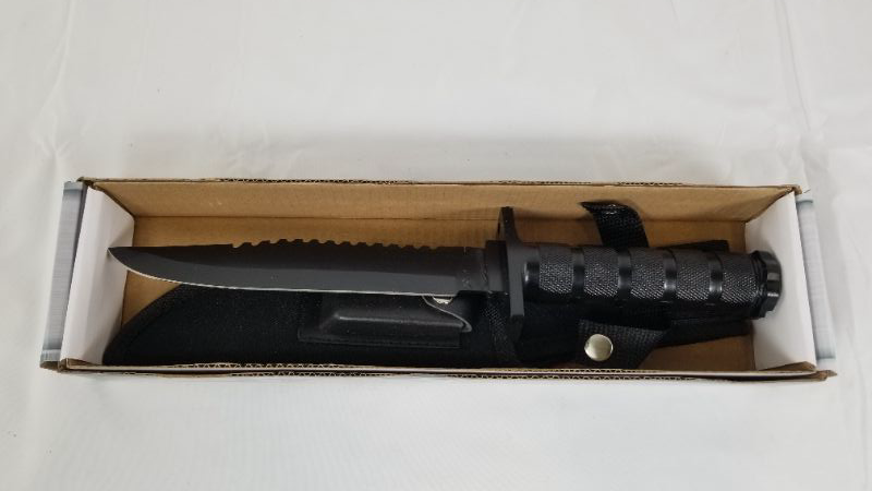 Photo 4 of 120INCH BLACK SURVIVAL KNIFE 1 SHARPENING STONE AND 1 COMPASS NEW 