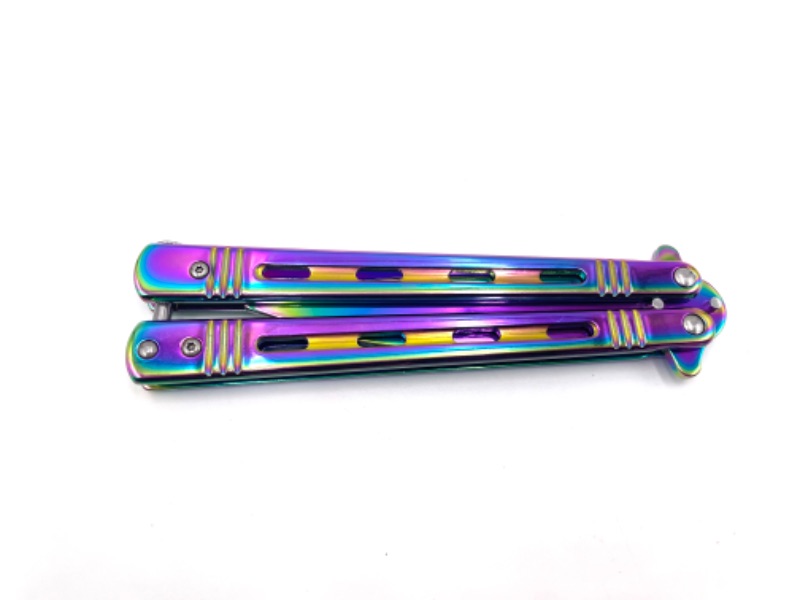 Photo 2 of OIL SLICK PRACTICE BUTTERFLY KNIFE NEW 
