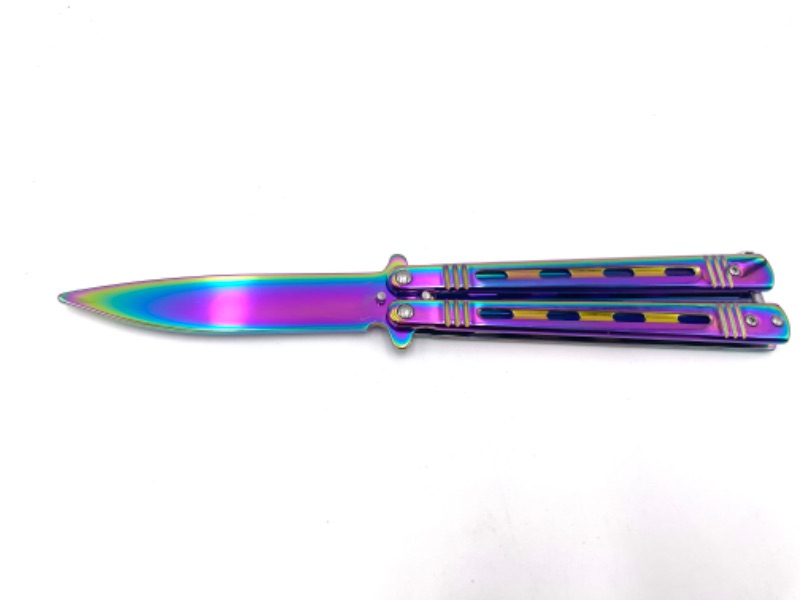 Photo 1 of OIL SLICK PRACTICE BUTTERFLY KNIFE NEW 