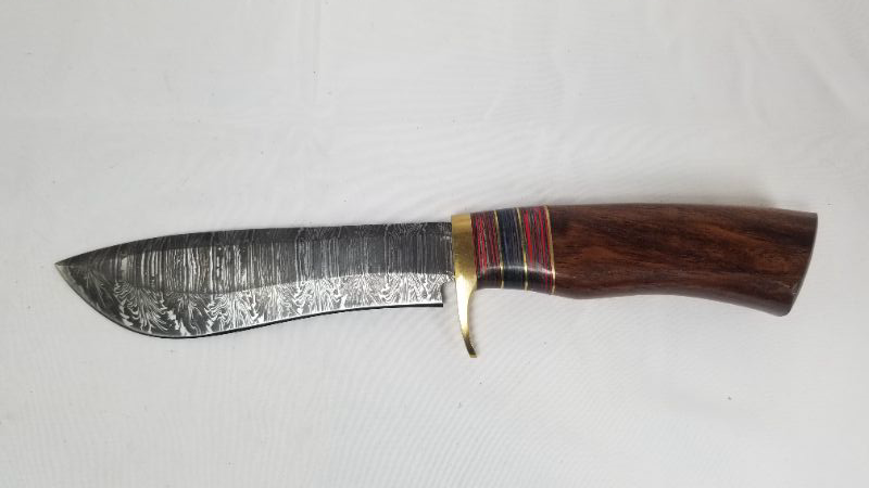 Photo 1 of 11 INCH BOLO STYLE HUNTING WOOD DAMASCUS KNIFE NEW