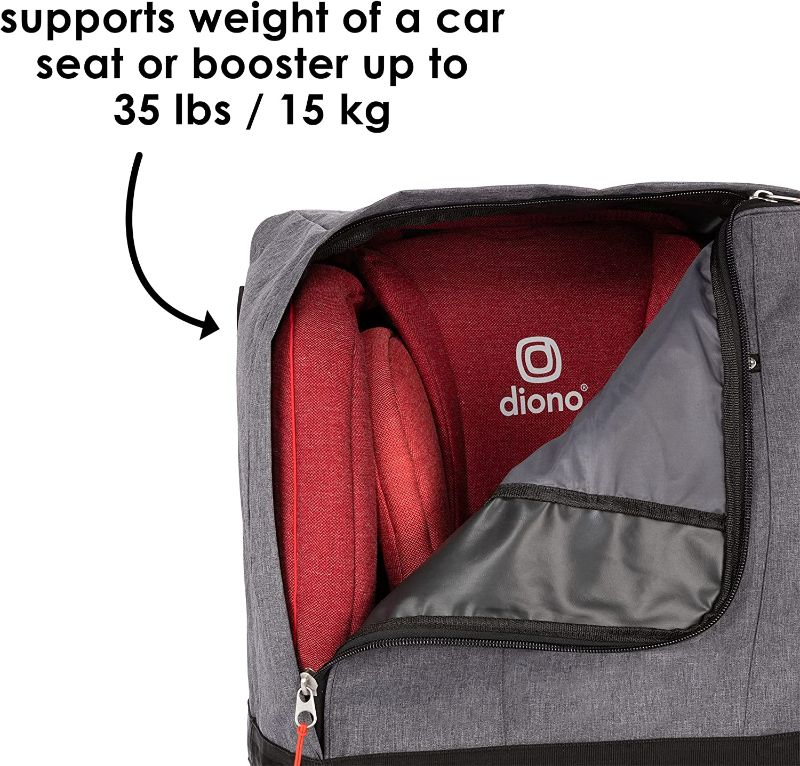 Photo 3 of Diono Car Seat Travel Backpack, Airport Travel Bag For Car Seat, Gate Check-In Bag, Carry As Duffle Bag Or BackPack, Padded Shoulders, Durable Protective Material