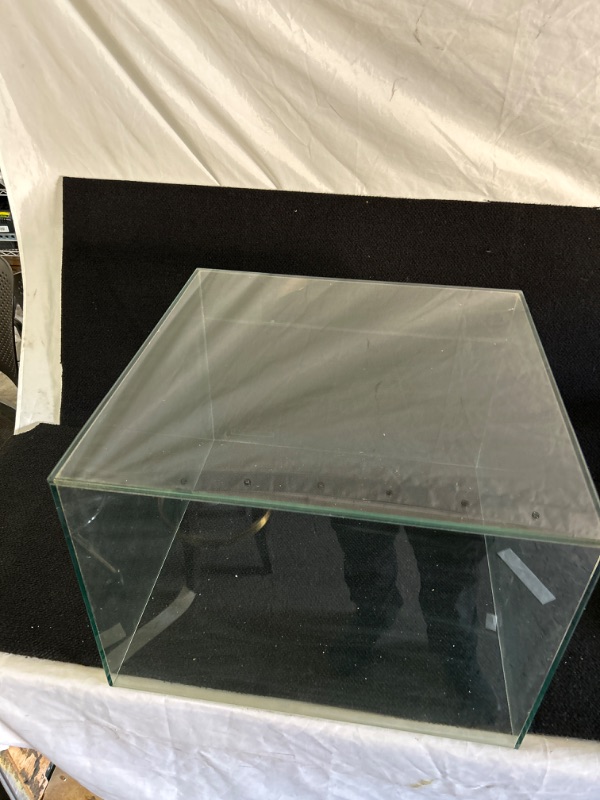 Photo 2 of Heavy glass 5 sided case/box was used as store display in design center measures 19 x 19 x 13 inches tall very nice condition a little dusty from warehouse