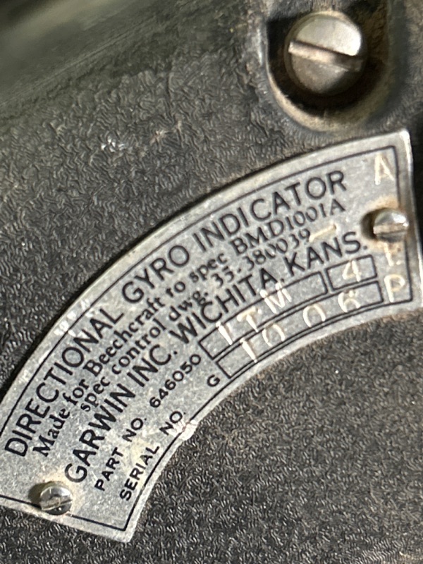 Photo 2 of Vintage Speery directional Gyro indicator from Beechcraft airplane unknown condition