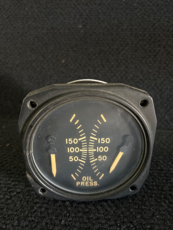 Photo 1 of Vintage airplane gauge dual oil pressure US Army Bendix aviation unknown condition 