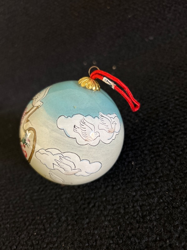 Photo 2 of Painted glass Christmas ornament 