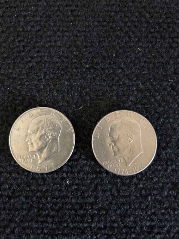 Photo 1 of Two Used Ike dollars 1971 and 1976 