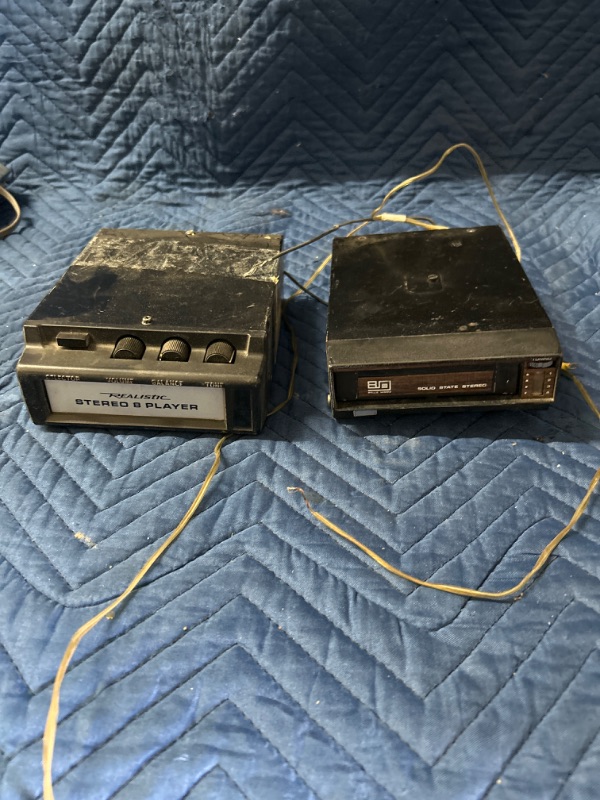 Photo 1 of 2 car 8 track tape players untested dusty as found 