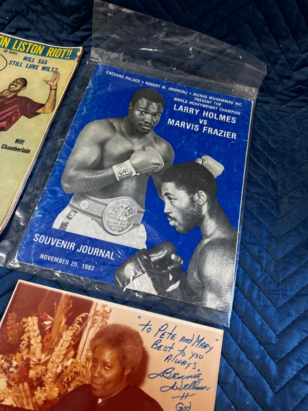 Photo 3 of Vintage Boxing magazines and program and signed black belt photos 