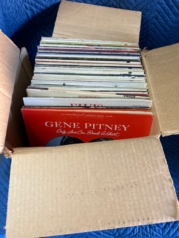 Photo 1 of Box of over 50 records 