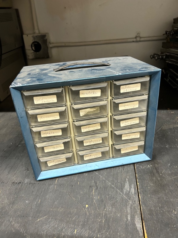 Photo 1 of Small metal box with many drawers 