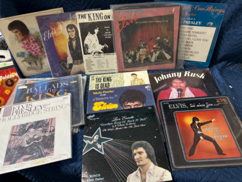 Photo 2 of 7 Elvis records including 2 picture discs and 12 Elvis impersonator's  19 Records total