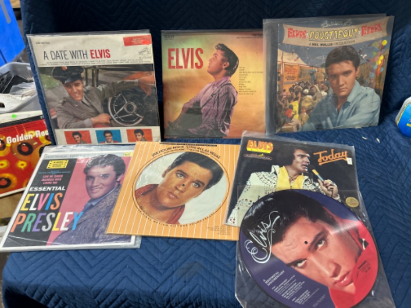 Photo 1 of 7 Elvis records including 2 picture discs and 12 Elvis impersonator's  19 Records total