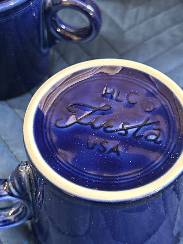 Photo 2 of Set of 6 Cobalt Blue Fiestaware coffee mugs 