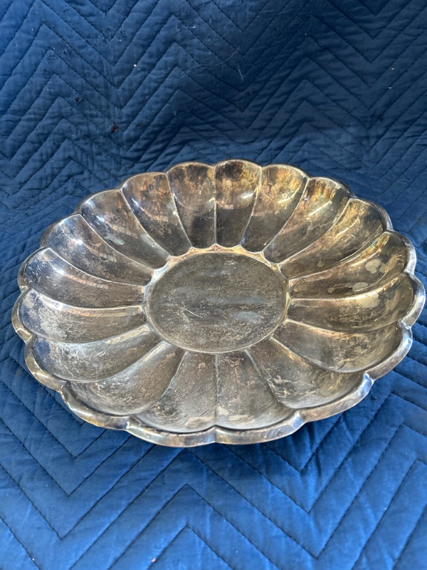 Photo 1 of Large silver colored  bowl 13" across 