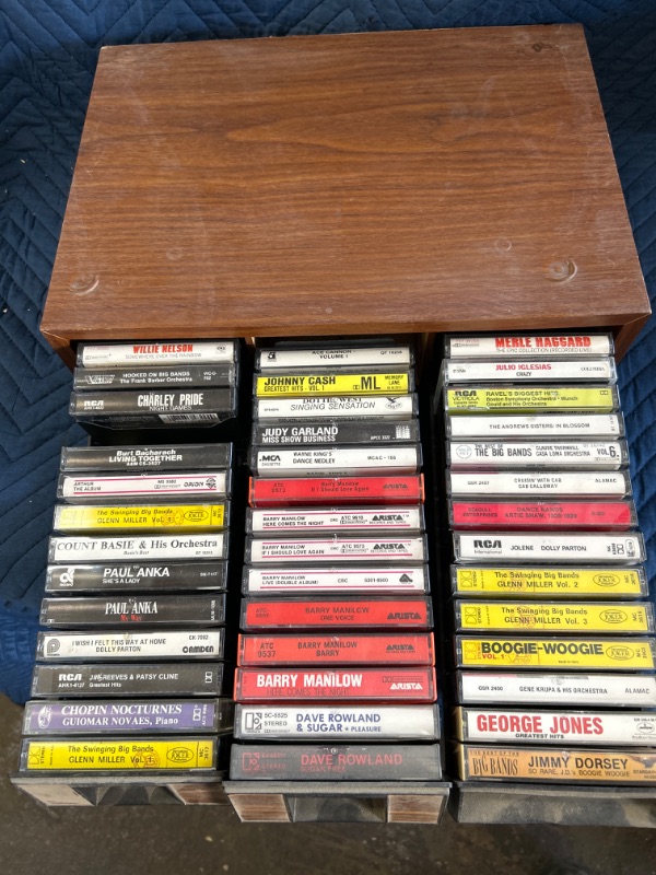 Photo 1 of Vintage cassettes in storage box 