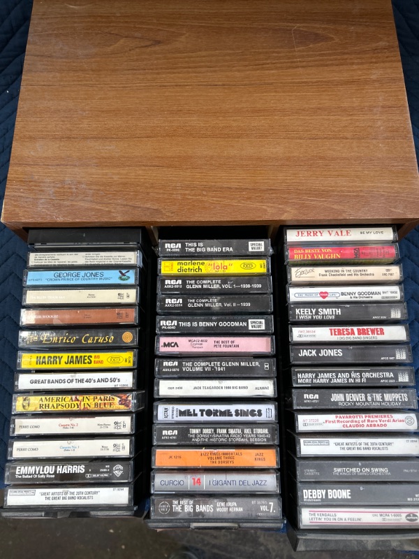 Photo 1 of Vintage cassettes in storage box 