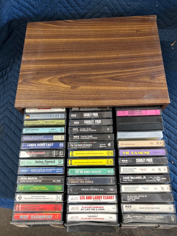 Photo 1 of Vintage cassettes in storage box 