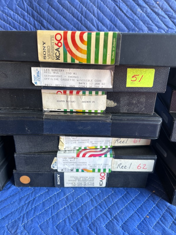 Photo 2 of Lot of oversize TV Broadcast videocassettes(not VHS) from the 1980's some are from Old Las Vegas show Les Sorcery from Magician Johnny Thompson estate 