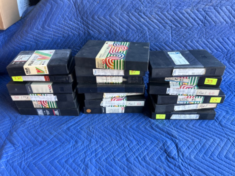 Photo 1 of Lot of oversize TV Broadcast videocassettes(not VHS) from the 1980's some are from Old Las Vegas show Les Sorcery from Magician Johnny Thompson estate 