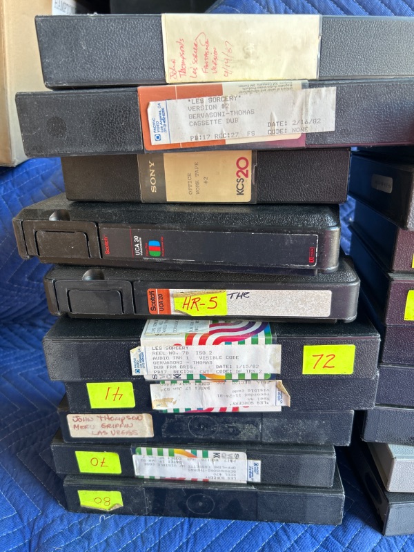 Photo 1 of Lot of oversize TV Broadcast videocassettes(not VHS) from the 1980's some are from Old Las Vegas show Les Sorcery from Magician Johnny Thompson estate 
