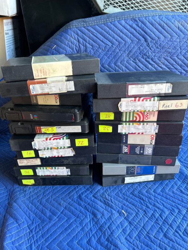 Photo 1 of Lot of oversize TV Broadcast videocassettes(not VHS) from the 1980's some are from Old Las Vegas show Les Sorcery from Magician Johnny Thompson estate 