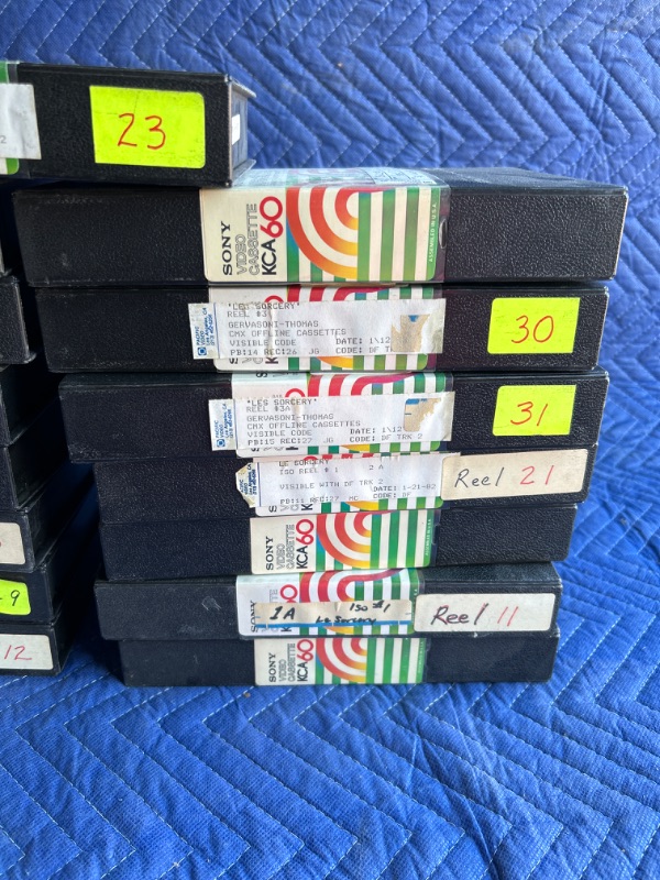 Photo 2 of Lot of oversize TV Broadcast videocassettes(not VHS) from the 1980's some are from Old Las Vegas show Les Sorcery from Magician Johnny Thompson estate 