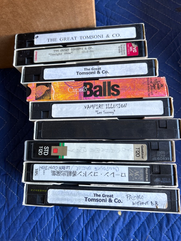 Photo 2 of Lot of Home or studio made VHS tapes Of magicians  from the 1980's some are from Old Las Vegas show Les Sorcery from Magician Johnny Thompson estate 