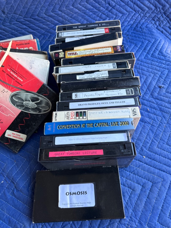 Photo 3 of Lot of Home or studio made reel to reel and  VHS tapes Of magicians  from the 1980's some are from Las Vegas  from Magician Johnny Thompson estate 