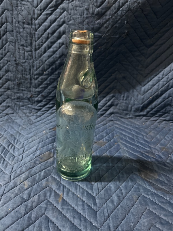 Photo 1 of Antique Mineral Water bottle from Blackpool England with marble inside 