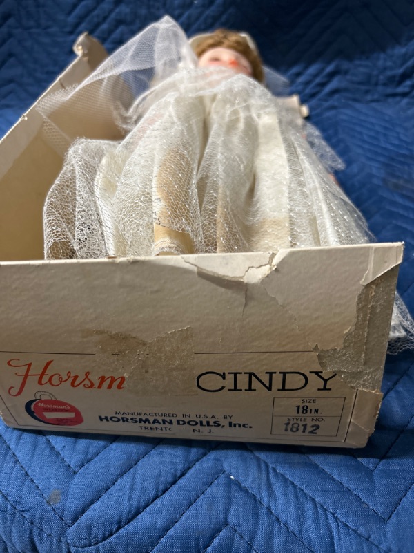 Photo 3 of Vintage Horseman Cindy doll in original box, box is in poor condition 