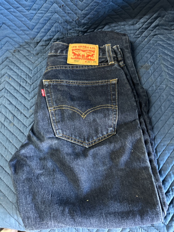 Photo 1 of Levis 550 Blue denim new condition tag says 30 x 30 