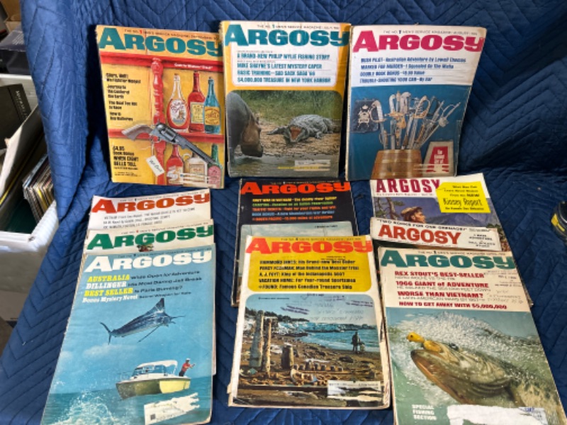 Photo 1 of Lot of 11 Argosy Mens adventure magazine from the 1960's 