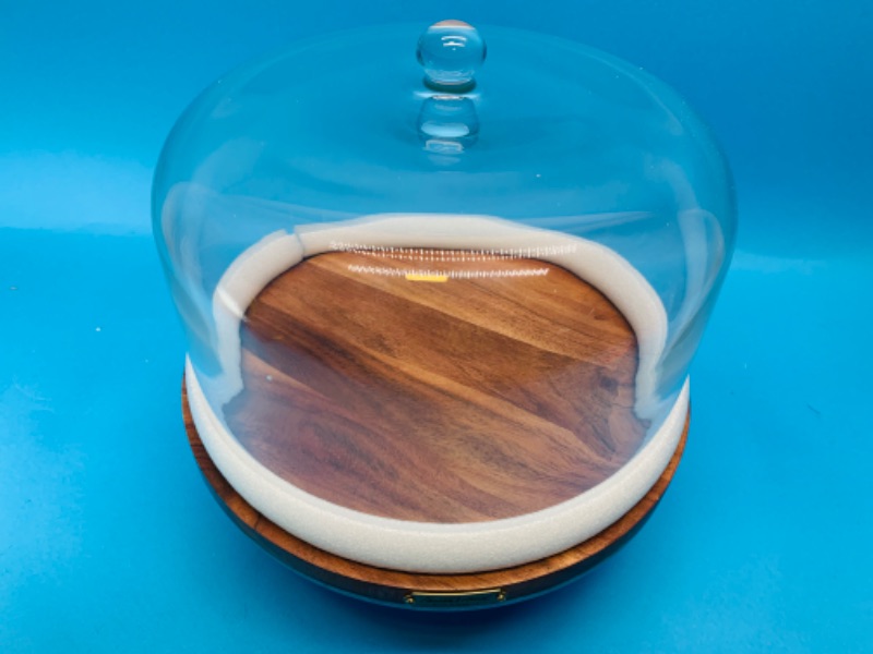 Photo 2 of 461585…wood, metal, and glass cake stand 