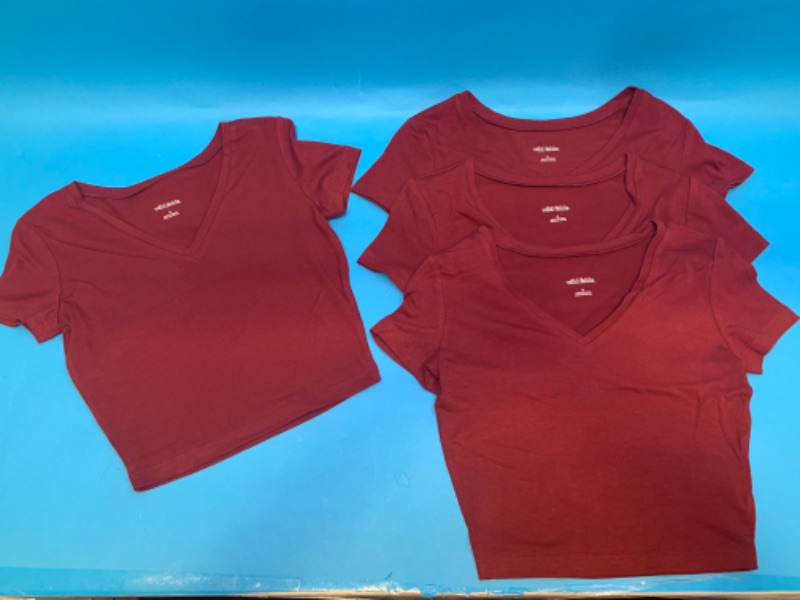 Photo 1 of 461653… 4 junior size small crop T-shirts 