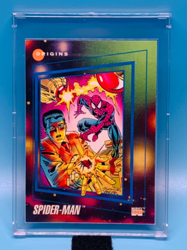 Photo 1 of 461667….vintage marvel origins spider-Man card 162 in hard plastic case