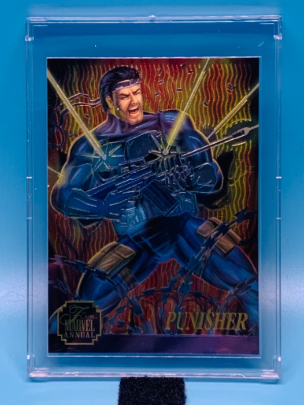 Photo 1 of 461668…flair marvel annual chromium punisher card 9 in hard plastic case 