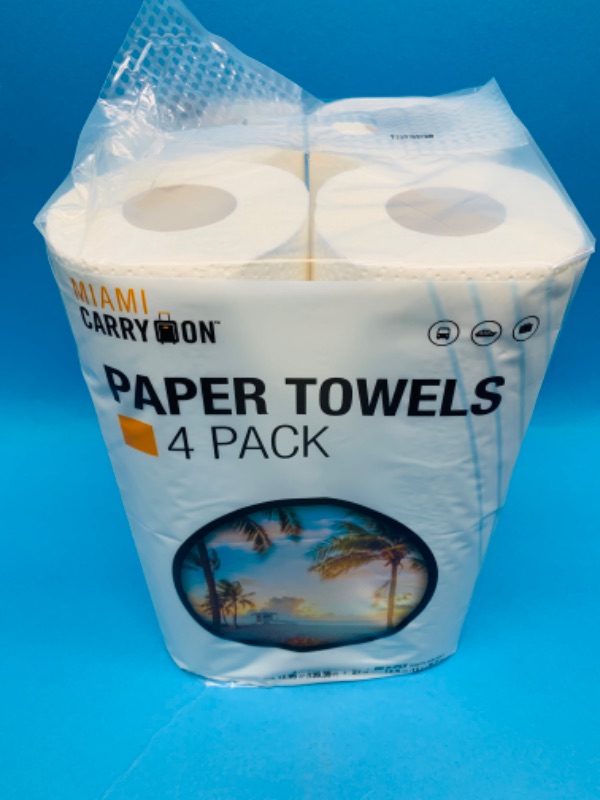 Photo 1 of 461943…4 rolls of Miami Carryon paper towels 80 sheets per roll 