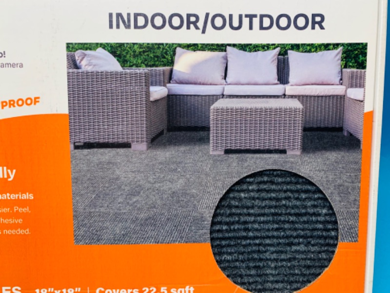 Photo 1 of 461944…20 indoor/ outdoor 18” x 18” carpet tiles covers 45 sq. Feet -10 tiles per box