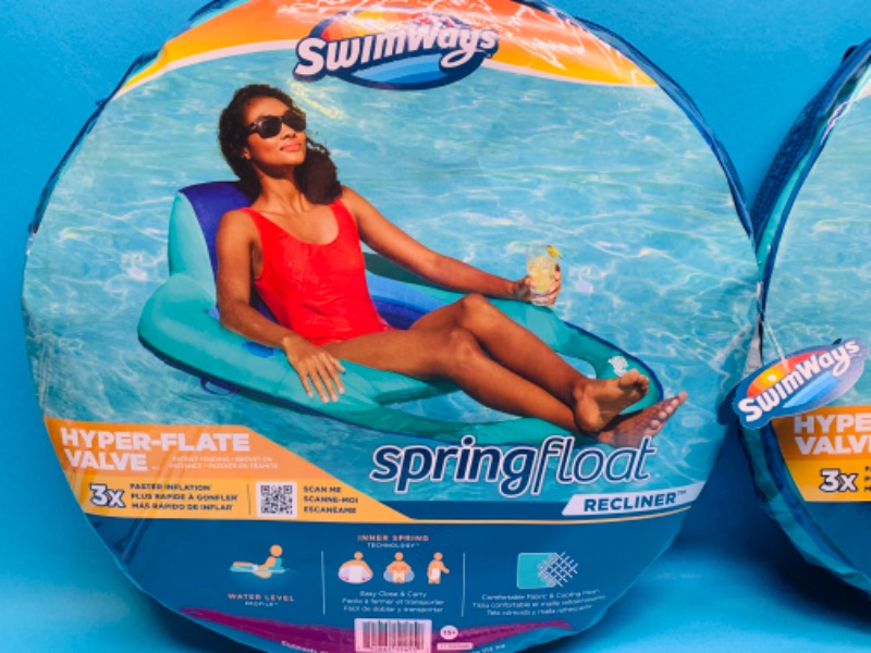 Photo 2 of 462201…2 swimways recliner spring pool float 55 x 38 inch