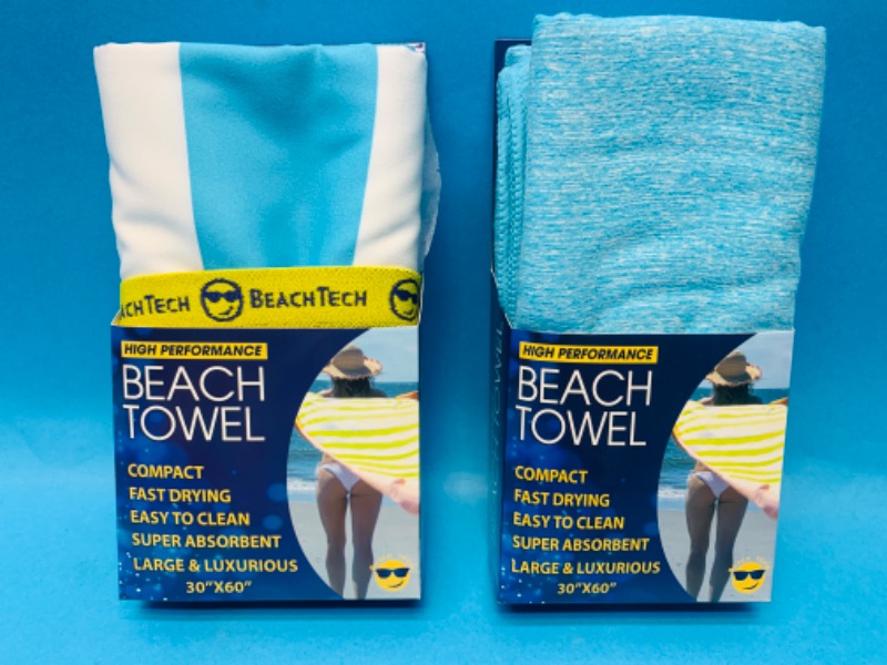 Photo 1 of 462320… 2 compact beach towels super absorbent 30 x 60”