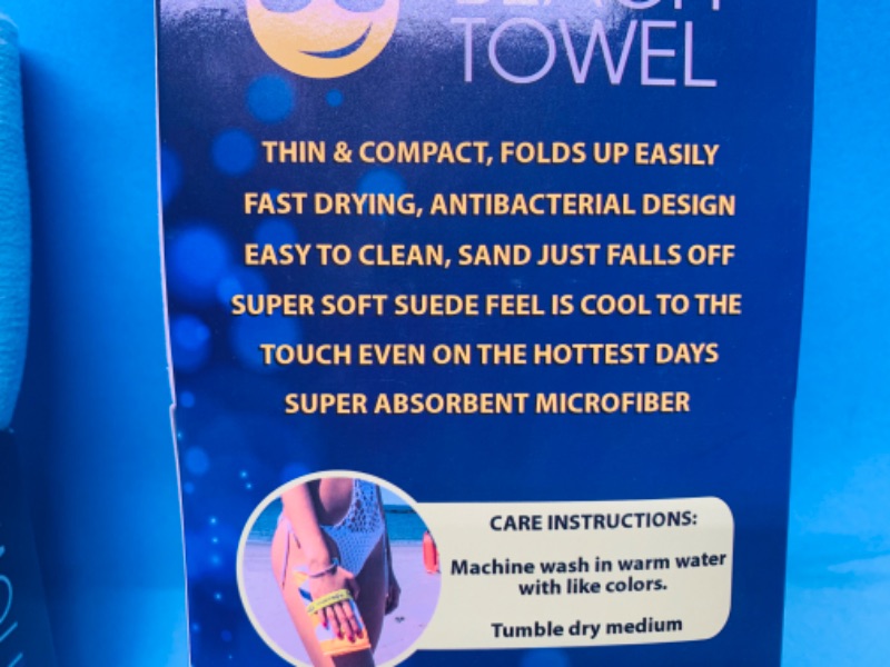 Photo 2 of 462320… 2 compact beach towels super absorbent 30 x 60”