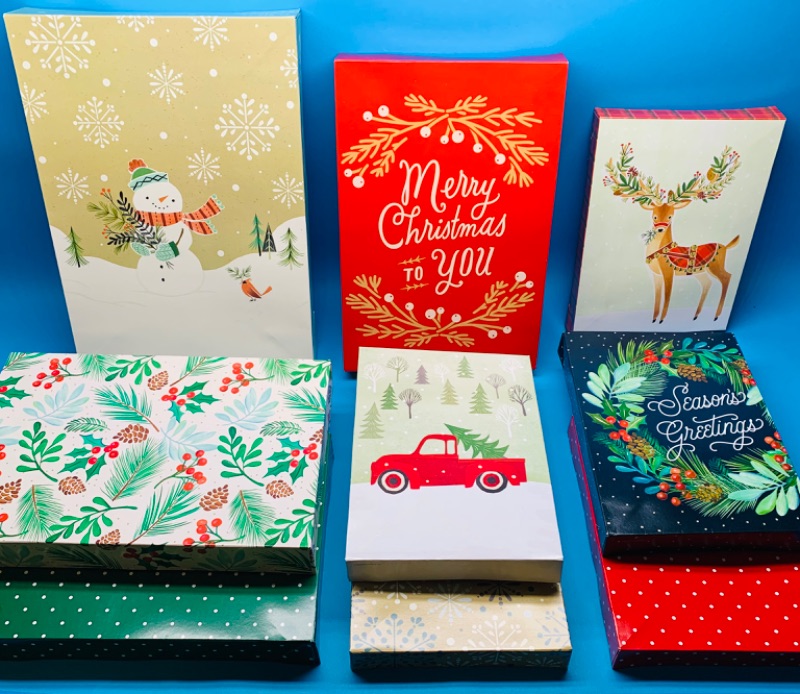 Photo 2 of 462416… 9 various size Christmas gift boxes 