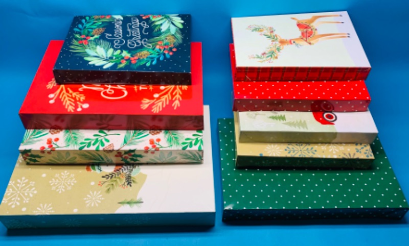 Photo 1 of 462416… 9 various size Christmas gift boxes 
