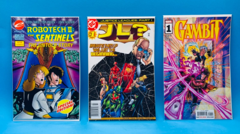 Photo 1 of 462435…3  comics all #1’s in plastic sleeves 