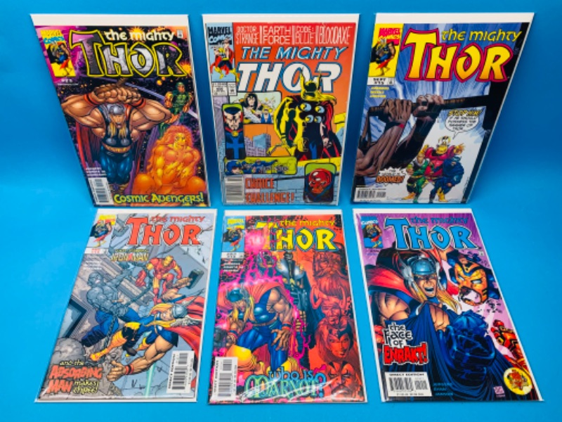 Photo 1 of 462445…6 Thor  comics in plastic sleeves 