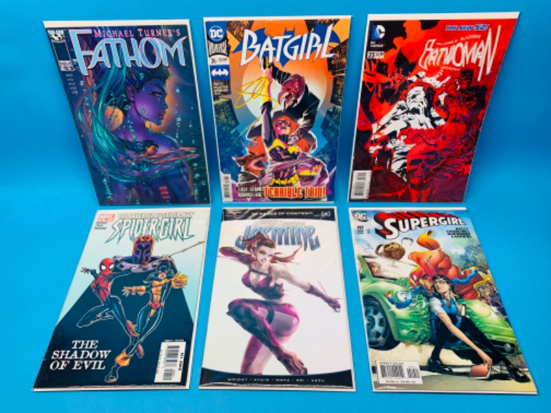 Photo 1 of 462446…6 female superhero  comics in plastic sleeves 