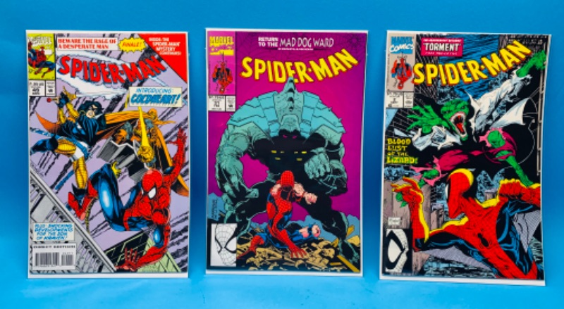 Photo 1 of 462458…3 vintage Spider-Man comics in plastic sleeves 