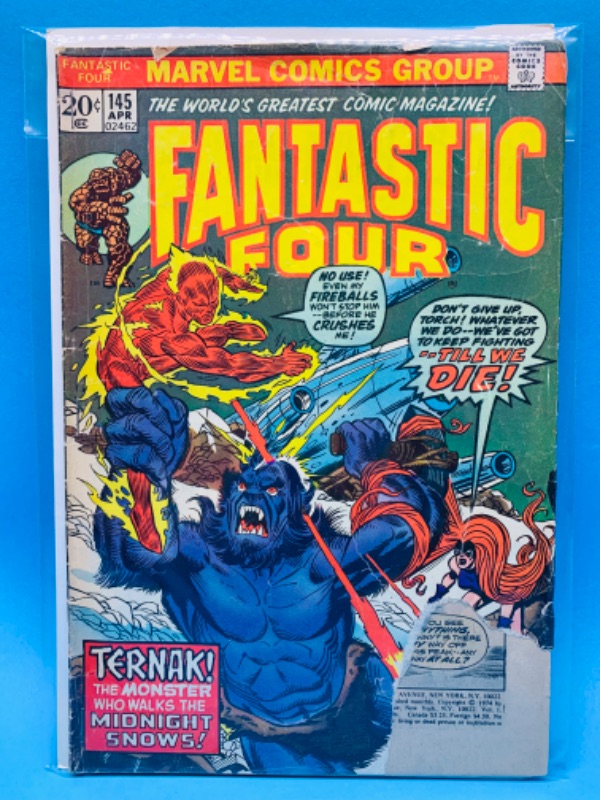 Photo 1 of 462465…rip in corner-vintage $.20 fantastic four 1st appearance of Ternak comic in sleeve 