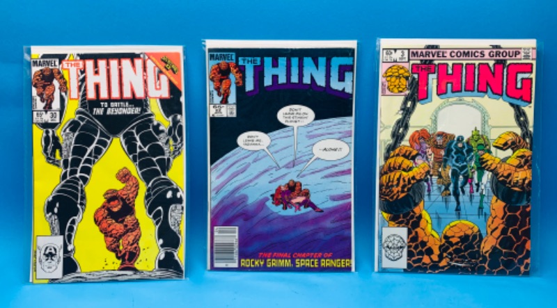 Photo 1 of 462468…3 vintage $.60-.65 the thing  comics in plastic sleeves 