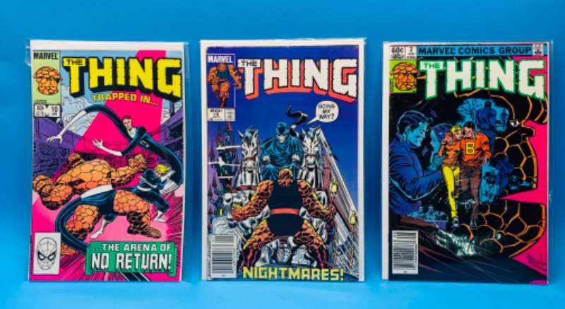 Photo 1 of 462469…3 vintage $.60 the thing  comics in plastic sleeves 